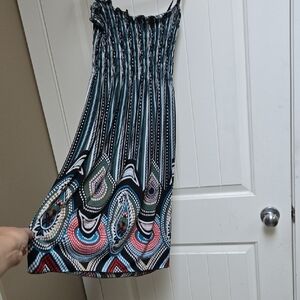 Kalindi Chic Straps Multicolor Summer Dress Dark Green Black Red